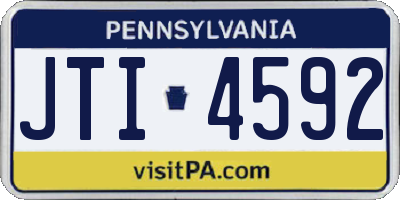 PA license plate JTI4592