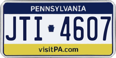 PA license plate JTI4607