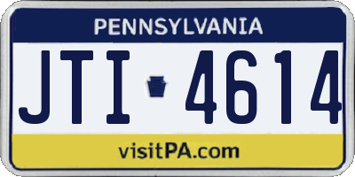 PA license plate JTI4614