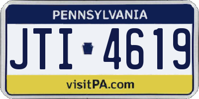 PA license plate JTI4619