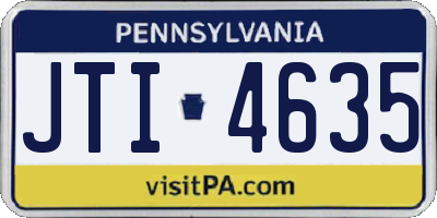 PA license plate JTI4635