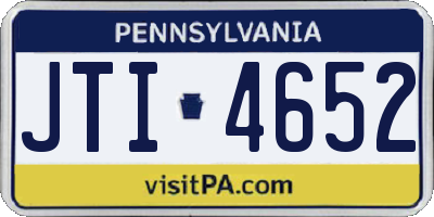 PA license plate JTI4652