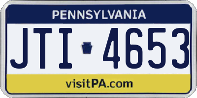 PA license plate JTI4653