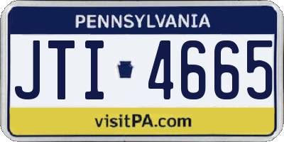 PA license plate JTI4665