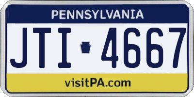 PA license plate JTI4667