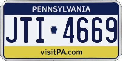 PA license plate JTI4669