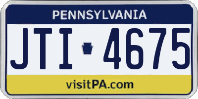 PA license plate JTI4675