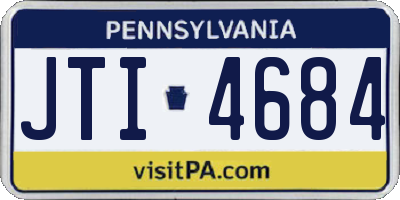PA license plate JTI4684