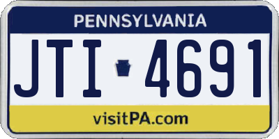 PA license plate JTI4691