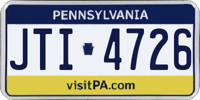 PA license plate JTI4726