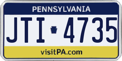 PA license plate JTI4735