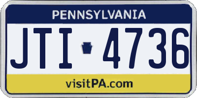 PA license plate JTI4736