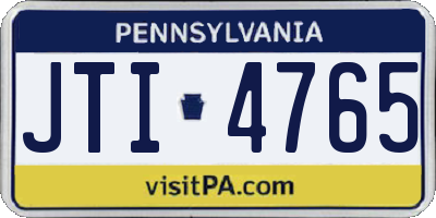 PA license plate JTI4765