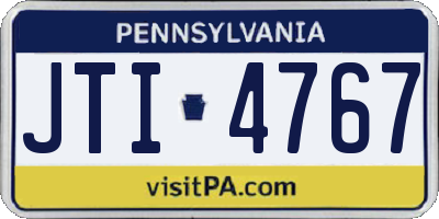 PA license plate JTI4767