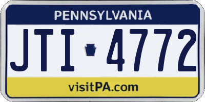 PA license plate JTI4772