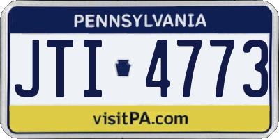 PA license plate JTI4773