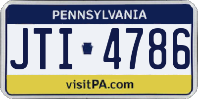PA license plate JTI4786