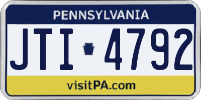PA license plate JTI4792