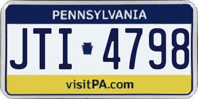 PA license plate JTI4798