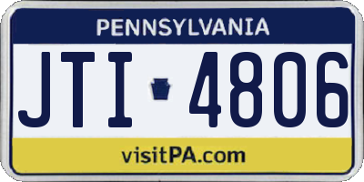 PA license plate JTI4806