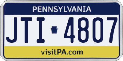 PA license plate JTI4807