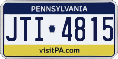 PA license plate JTI4815