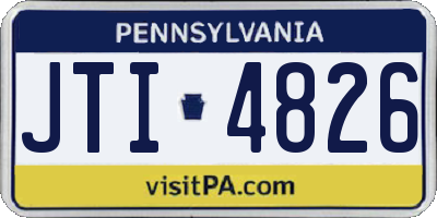 PA license plate JTI4826