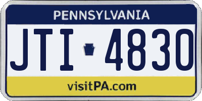 PA license plate JTI4830