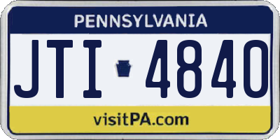 PA license plate JTI4840