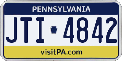 PA license plate JTI4842