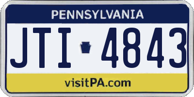 PA license plate JTI4843