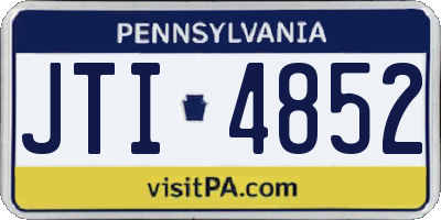 PA license plate JTI4852