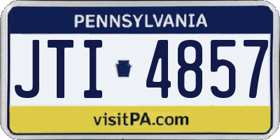 PA license plate JTI4857