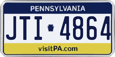 PA license plate JTI4864