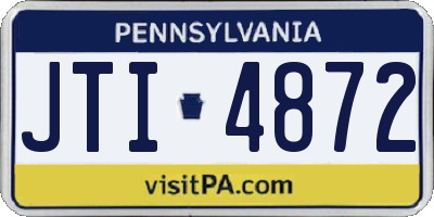 PA license plate JTI4872