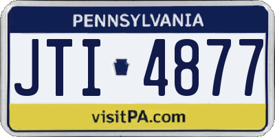 PA license plate JTI4877