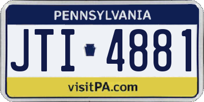 PA license plate JTI4881