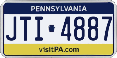 PA license plate JTI4887