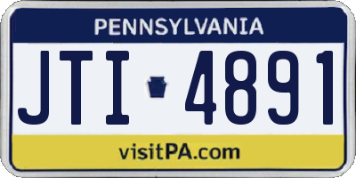PA license plate JTI4891