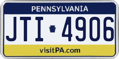PA license plate JTI4906