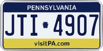PA license plate JTI4907