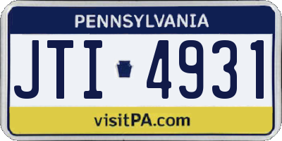PA license plate JTI4931