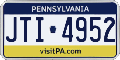 PA license plate JTI4952
