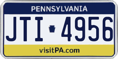 PA license plate JTI4956