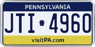 PA license plate JTI4960