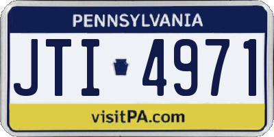PA license plate JTI4971