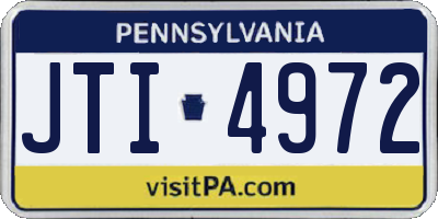 PA license plate JTI4972