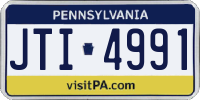 PA license plate JTI4991