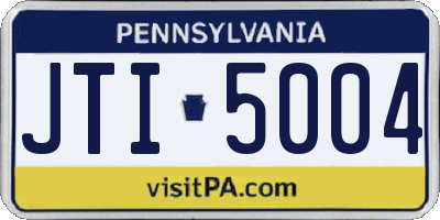 PA license plate JTI5004