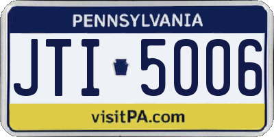 PA license plate JTI5006